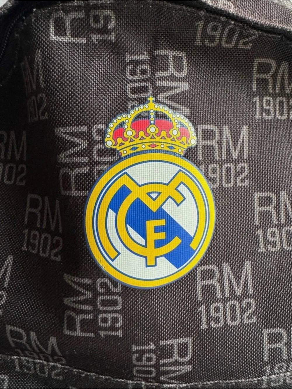 Real Madrid Soccer Fútbol Black Logo Backpack - Men's Casual Bag